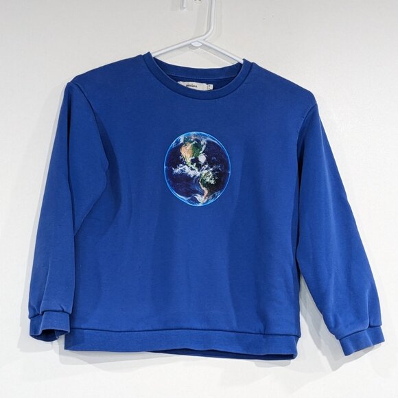Pangaia 365 Midweight Earth Graphic Sweatshirt Royal Blue Size 9-10 - Picture 3 of 5